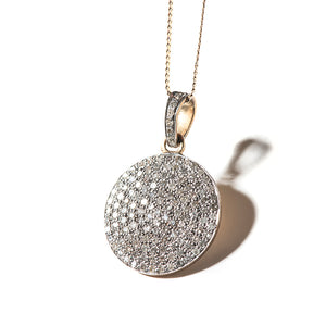
                  
                    Handmade jewelry diamond disc pendant
                  
                