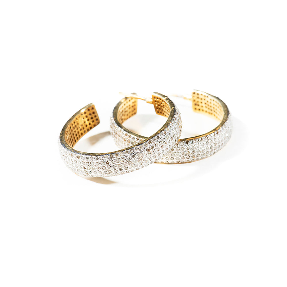 
                  
                    Marigold Tiger handmade jewelry - Diamond Hoop Earrings
                  
                